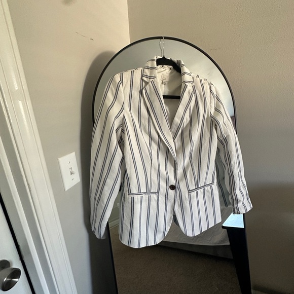 a new day Jackets & Blazers - A New Day Striped Linen Blazer